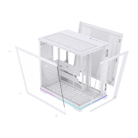 Boîtier PC ATX LOVINGCOOL, design en verre panoramique, bande LED RGB intégrée au bas, support pour radiateur 360 mm, personnalisation OEM
