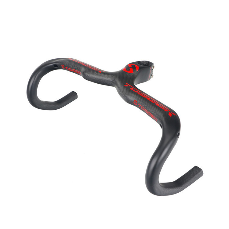 Pieza de bicicleta 90/100/110/120mm manillar de fibra de carbono recto integrado personalizado
