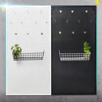 Système de rangement mural en acier robuste pour cuisine salle de bain crochets de panneau perforé étagères à outils bacs en métal pour entrepôt atelier Garage