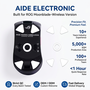 PTFE <span class=keywords><strong>Maus</strong></span>-Gleitpads für <span class=keywords><strong>ROG</strong></span> Moonblade Wireless, Schwarz 0,06mm Dick, Anti-Fett Niedrig-Reibungs-Gleitpads für Gaming-Mäuse - Product Image 1