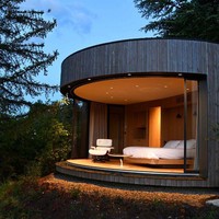 Maison de villa meublée arrondie à structure en acier préfabriquée Creative Hot Design