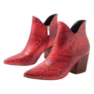 Botines Coco Siliya para mujer, punta puntiaguda, tacón grueso de 5-8cm, cremallera lateral, estampado animal, moda de otoño e invierno - Product Image 4