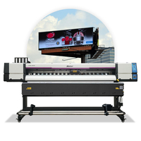 Impresora de inyección de tinta de 2 cabezales de alta velocidad F1080 Roll to Roll Banner Impresora solvente con plotter de corte