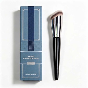 Pinceau à fond de teint angulaire en poils synthétiques, pinceau plat de précision pour le maquillage du visage, pour l'application du fond de teint - Product Image 1
