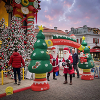 Arche de Noël gonflable extérieure étanche en PVC Oxford avec logo personnalisé pour publicité, entrée de fête, mariage, festival
