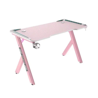Usine personnalisée Nouveau design Bureau de jeu ergonomique RVB blanc PC de bureau Table d'ordinateur de jeu bon marché pour bureau à domicile en métal