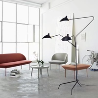 Lampe sur pied Loft pour salon, bar, studio, Serge Mouille Mcl, lampe de table sur trépied, lampe de bureau, couleur noir et blanc, lampe sur pied