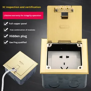 Fupai 120 Ổ cắm gắn trên mặt đất hoàn toàn bằng đồng Loạ<span class=keywords><strong>i</strong></span> bảng 86 loạ<span class=keywords><strong>i</strong></span> 10A đánh giá khung ổ cắm sàn trống kiểu lật hiện tạ<span class=keywords><strong>i</strong></span> EU - Product Image 2