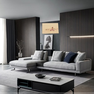 Superb utilizzato felice grigio tessuto divano set mobili soggiorno Italiano di lusso Nordic moderno divani - Product Image 5