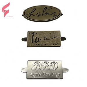 Étiquettes de marque personnalisables écologiques LiHui avec motif de lettres pour vêtements, sacs et <span class=keywords><strong>bagages</strong></span>, étiquettes métalliques avec logo personnalisé - Product Image 4