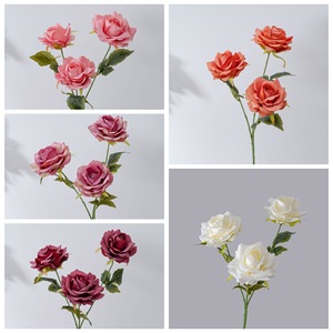 ดอกกุหลาบประดิษฐ์ CallaFloral ก้านเดี่ยว สีชมพู สีม่วงอ่อน สีแดงไวน์ สีขาวนม ช่อดอกไม้งานแต่งงาน ตกแต่งบ้าน - Product Image 3