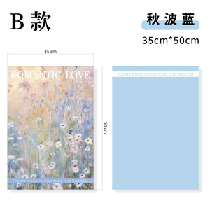35*10cm oil painting style flower <b>wrapping</b> <b>paper</b> available for wholesale Romantic blue colored flowers Waterproof flower liner - Product Image 1