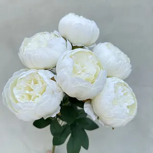 YAYUN A-1001 9 Tête À La Main Pas Cher Bouquet De Pivoine Fleur Artificielle Mariée Peonie Pour Mariage