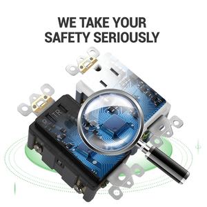 American Standard Safety 15A GFCI TR Plug Socket US Standard Wall Mounted Single GFCI Receptacle 15A 125V With Plate - Product Image 5