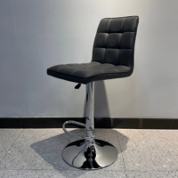 Chaise de bar en cuir minimaliste moderne, design en grille confortable avec fonction réglable, base de levage stable pour meubles de bar à domicile