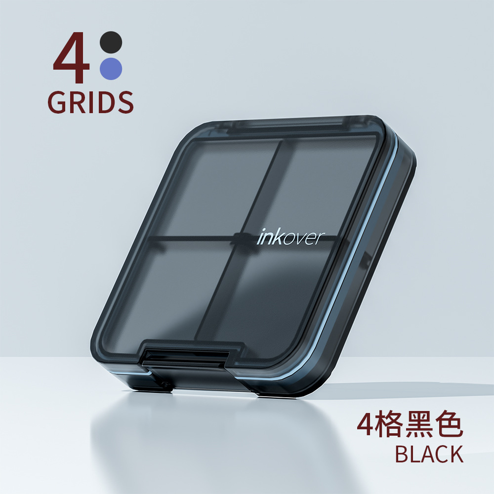 Four-compartment pillbox-black
