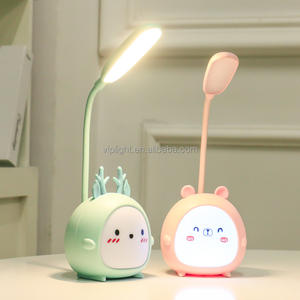 โคมไฟตั้งโต๊ะ LED รูปสัตว์การ์ตูนน่ารัก ชาร์จผ่าน USB โคมไฟอ่านหนังสือ LED ขนาดเล็ก โคมไฟตั้งโต๊ะแบบยืดหยุ่น สำหรับหอพัก ห้องทำงาน ห้องนอน - Product Image 2