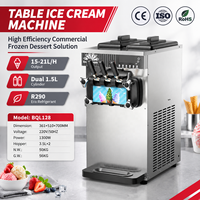 Machine à glace molle commerciale 3 saveurs, en acier inoxydable, pour comptoir
