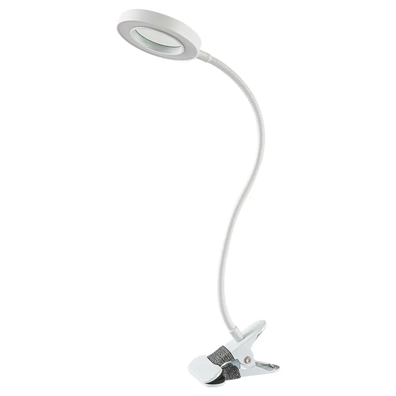 LED 책상 램프 눈 보호 학습 아름다움 5 배 돋보기 USB 접이식 클립 램프