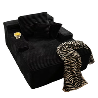 Sektionales Sofa in Cordoptik, Gestepptes Modernes Wohnzimmersofa, Ecksofa mit Chaiselongue für Zuhause, Apartment, Schlafzimmermöbel