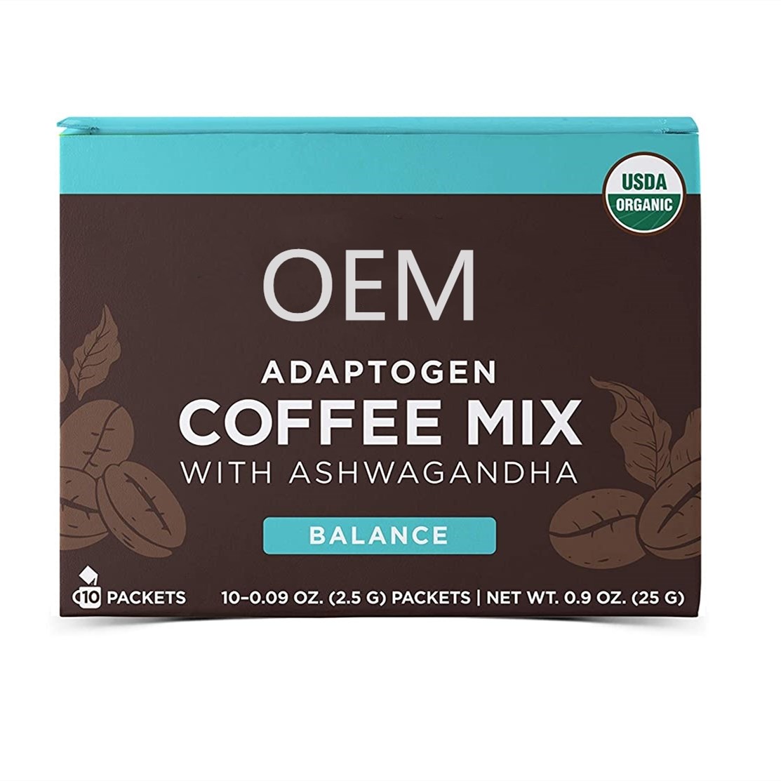 Adaptogen кофе органический Средний жареный растворимый кофе Иммунная поддержка и снятие стресса 0 калорий