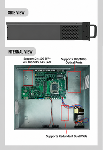 เซิร์ฟเวอร์ไฟร์วอลล์แบบติดตั้งบนแร็ค BKHD 2U C246 8 LAN 2 พอร์ต 5GbE รองรับ Intel LGA1151 อุปกรณ์รักษาความปลอดภัยเครือข่ายแบบ Multi WAN - Product Image 6
