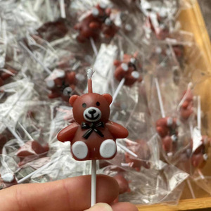 Bear Shaped Candle Cartoon Character Birthday Cake Decor For Kids Parties <b>Paraffin</b> Material - Product Image 2