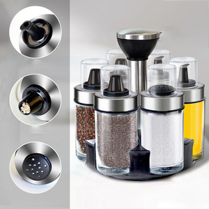 Boîte d'assaisonnement rotative rangement, bouteille de stockage de <span class=keywords><strong>Condiments</strong></span>, pot d'assaisonnement domestique en verre scellé, bouteille de <span class=keywords><strong>Condiments</strong></span>, BB042 - Product Image 4