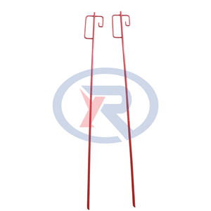 Poteau de clôture en acier à barres de fer forgé rouge avec revêtement en poudre, poteau de clôture en acier à barres de fer forgé pour clôture extérieure et ferme - Product Image 2