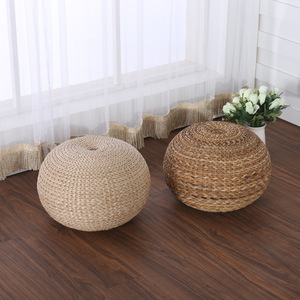 Handmade Straw Woven <b>Round</b> <b>Stool</b> Natural Color Home Ottoman For Living Room And Children's Use - Product Image 1