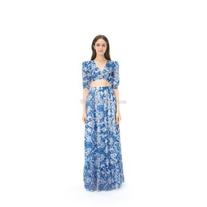 Vestido Estampado Estilo 2025, Vestido Largo Informal de Cintura Alta para Mujer, Vestidos Maxi Holgados y Cómodos con Cuello en V Profundo, Conjunto Femenino - Product Image 1