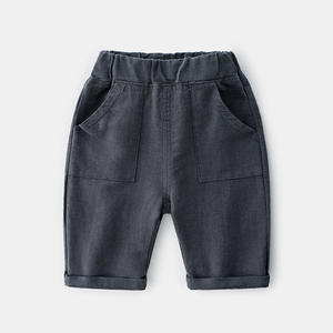 Shorts de plage pour enfants, imprimés lettres, en lin/coton, respirants, séchage rapide, été - Product Image 6