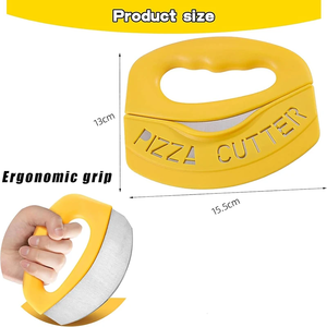 Pizza Cutter with Cover Stainless Steel Food Chopper Pizza <b>Slicing</b> Herb Cheese Knife Cutter Manual Pizza Cutting Kitchen Tool - Product Image 5
