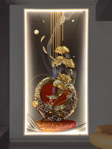 Pittura Decorativa <span class=keywords><strong>di</strong></span> Lusso Moderna con Luci a LED Soggetto Cervo e Animali in Porcellana Cristallo per Decorazione Murale - Product Image 4