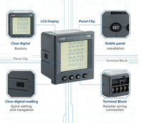Medidor de Energía Trifásico Multifunción Acrel AMC96-E4/KC, Medidor de Panel 96*96, 4DI+2DO RS485 Modbus-RTU, Monitoreo de Energía 0.5S