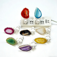Cristal d'agate naturel en tranches, petite veilleuse, veilleuse de chevet, cadeau créatif pour la famille et les amis