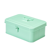 Boîte à outils en fer galvanisé coloré avec serrure et poignée pour cadeau promotionnel et organisation de bureau