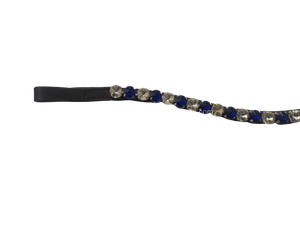 Banda para cejas de caballo, banda para cejas de cristal redondo para caballos, fabricante, banda para cejas, Bling Crystal Horse, brida inglesa, Polo de cuero de EE. UU. Negro - Product Image 3