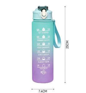 32oz Motivational <b>Water</b> <b>Bottles</b> with Straw <b>Time</b> Marker to Drink Tritan BPA Free - Product Image 4