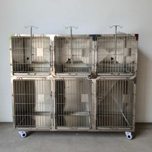 Cage d'hôpital vétérinaire en acier inoxydable pour animaux, cage de récupération pour clinique vétérinaire, équipement médical - Product Image 1