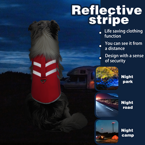 Padded Carry Handle Reflective <b>Strip</b> Extra Wide Sticky Band Adjustable Secure Sturdy Light Floating Nylon <b>Fabric</b> Dog Life Jacket - Product Image 4