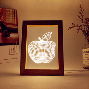 Marco de fotos accionado por Usb para el Día de San Valentín, <span class=keywords><strong>luz</strong></span> Led acrílica 3d de noche, <span class=keywords><strong>luz</strong></span> blanca cálida, decoración de vacaciones - Product Image 1