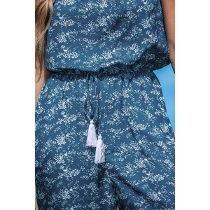 Mono azul Dizitub con estampado azul marino, sin mangas y de pierna recta - Product Image 6