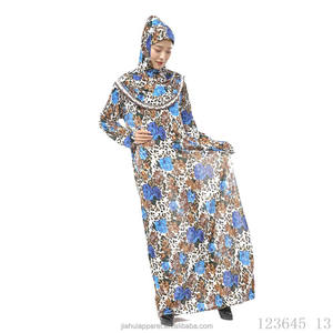 Ropa y accesorios musulmanes tradicionales, hiyab con estampado Jilbab para mujer, Vestido largo de oración Khimar Abaya para adoración Islámica - Product Image 5