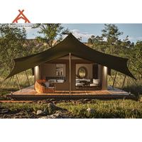 Tente de glamping de luxe personnalisée Kawagebo Kamp (KK) en PVDF imperméable pour 3-4 personnes, idéale pour les resorts et les hôtels en plein air