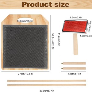 Wood <b>Wool</b> Blend Board With Support Frame For Yarn Combing <b>Craft</b> Fiber Art - Product Image 5