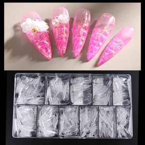 500 Pièces Pointes d'Ongles Colorées Verrées Transparentes Capsules d'Ongles Complètes Cercueil avec Boîte d'Emballage pour Ongles Artificiels - Product Image 4