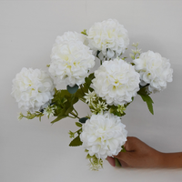 Lot de 7 Boules de la Fortune Artisanales en Soie, Fleurs d'Hortensia pour Décoration de Jardin, Rentrée Scolaire, Remise de Diplôme, Noël, Pâques