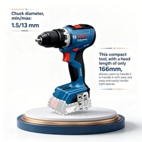 Taladro Inalámbrico Bosch GSR 18V-65 Sin Escobillas, 18V 63Nm, Alto Torque, Herramienta para Espacios Pequeños, Anti-Torsión Inversa, Herramienta Eléctrica