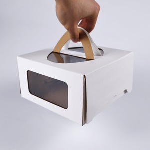 <b>White</b> Mini Cardboard Portable Birthday Wedding Cake <b>Boxes</b> Packing Box Paper <b>Gift</b> - Product Image 1